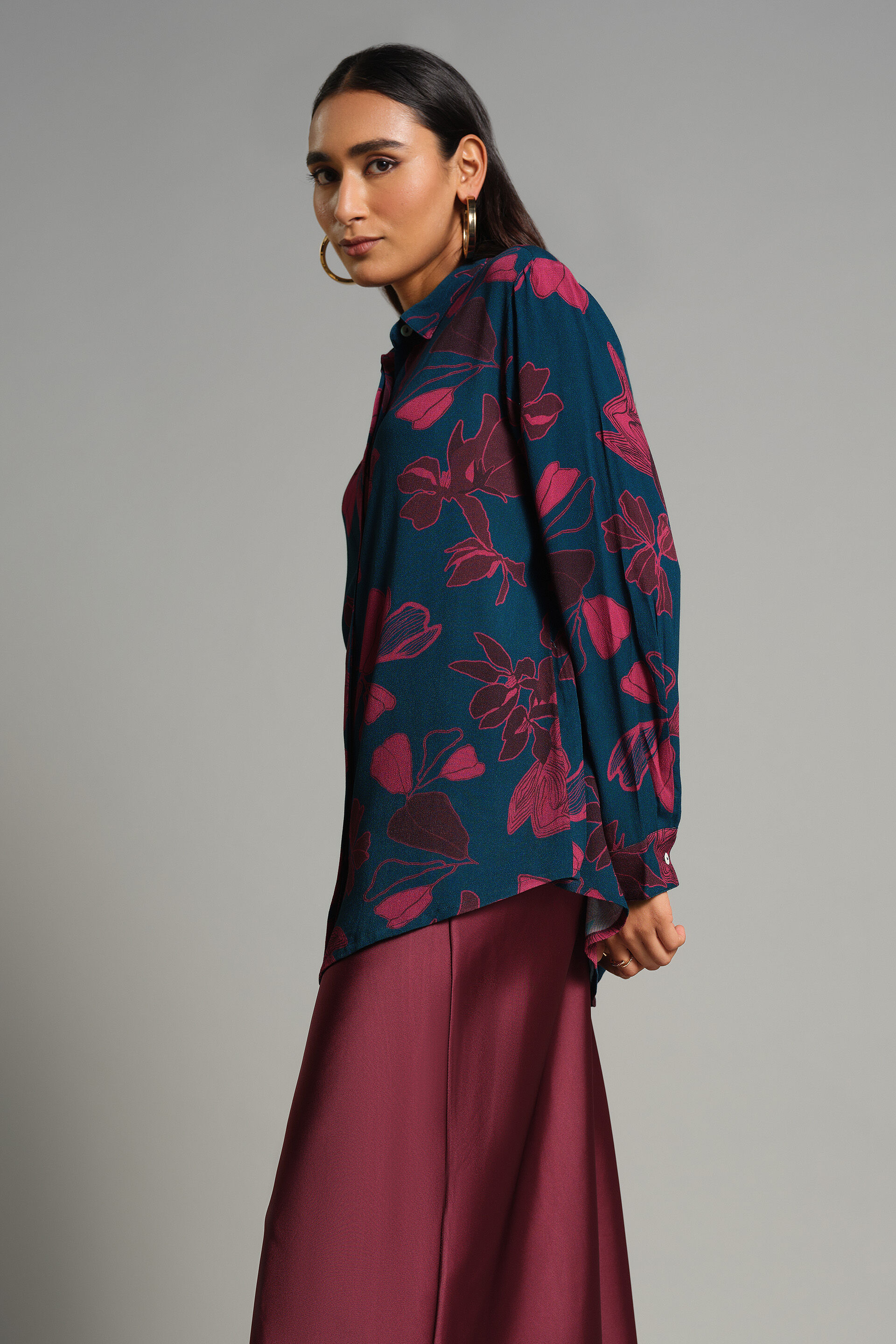 Florals Of The Season Top, Wine, image 4